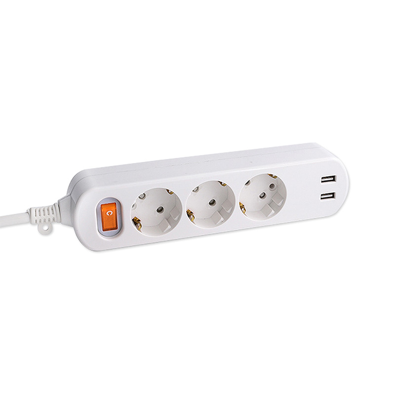 2 USB bağlantı noktası ve 1 ana anahtarlı 3 çıkış AB standart soketi 2 USB bağlantı noktası ve 1 ana anahtarlı 3 çıkış AB standart soketi