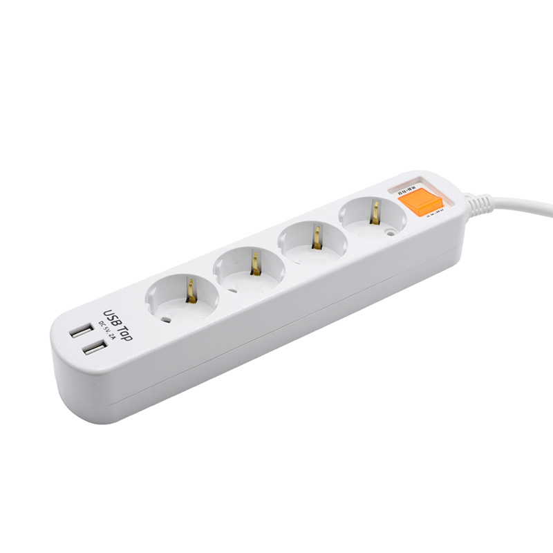 Ekonomik 4 çıkışlar 2 USB bağlantı noktası ve 1 aşırı yük koruma anahtarı ile standart soket Ekonomik 4 çıkışlar 2 USB bağlantı noktası ve 1 aşırı yük koruma anahtarı ile standart soket